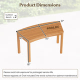 Tangkula Acacia Wood Outdoor Curved Bench