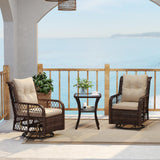 Tangkula 3 Pieces Outdoor Swivel Rocker Set