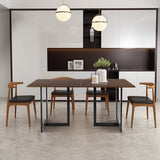 Tangkula Industrial Kitchen Dining Table, Modern Multifunctional Desk with Solid Iron Frame