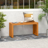 Tangkula Patio Acacia Wood Bench Outdoor Backless Seating Furniture