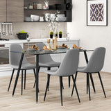 Tangkula 5 Pieces Dining Room Table Set, Modern Table & Chair Set for 4