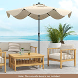 Tangkula 9Ft Patio Umbrella, Outdoor Umbrella with Crank Handle, Push Button Tilt, 2-Tier Beach Umbrella with Sun-Protective Canopy