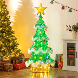 Tangkula Lighted Christmas Tree Outdoor Indoor 3D Mesh Tree with 34 Colorful Strawberry Bulbs