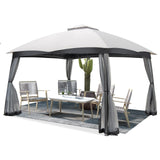 Tangkula 10 X 10 FT Patio Gazebo with Privacy Netting