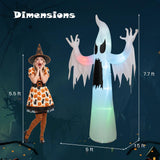 Tangkula 7.7 FT Halloween Inflatable Ghost with Built-in RGB LED Lights