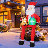 Tangkula 9.5 FT Christmas Inflatable Santa Outdoor Decoration