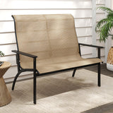 Tangkula Outdoor Adirondack Bench Chair with High Back and Armrests