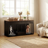 Tangkula 71 Inch Double Dog Crate Furniture
