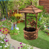 Tangkula Outdoor Wishing Well Water Fountain, 22.5" x 22.5" x 48.5"