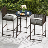 Tangkula 3 Piece Patio Bar Set for Backyard Poolside Porch