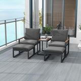 Tangkula Patio Ottoman Footrest for Patio Furniture