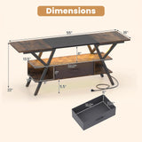 Tangkula TV Stand with Power Outlets & LED Lights for PS5