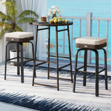 Tangkula 3 Pieces Outdoor Swivel Bar Set