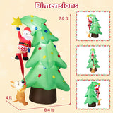 Tangkula 7.6 FT Inflatable Christmas Santa Claus Climbing Tree Bite By Dog