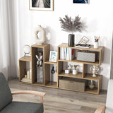 Tangkula 6 Cubes Bookcase, 2-Piece Separable Floor Standing Open Horizontal Bookshelf