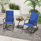 Tangkula Patio Rocking Chairs Set of 2, Outdoor Rocking Chair with Smooth & Safe Rocking Motion, Ergonomic Backrest