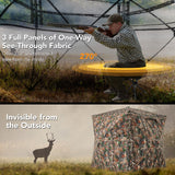 Tangkula Extra Tall 3-4 Person Hunting Blind, 270 Degree See Through Ground Blind with Silent Slide Windows