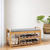 Tangkula 3 Tier Sturdy Shoe Rack with Flip Top Storage Space and Padded Cushion
