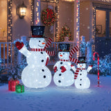 Tangkula 3-Piece Pre-Lit 3D Snowman Set with 270 LED Lights