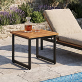 Tangkula 18" Square Acacia Wood Patio Side Table (1/2)