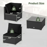 Tangkula 6 Pieces Patio Wicker Furniture Set for Backyard Garden