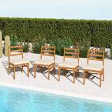 Tangkula Wood Patio Chair Set with Washable Covers Curved Back
