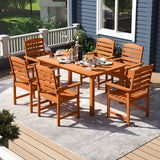 Tangkula 7 Pieces Outdoor Dining Set for 6 for Lawn
