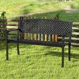 Tangkula Metal Outdoor Park Bench for Porch