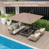 TANGKULA 9.5 FT Cantilever Patio Umbrella, Outdoor Square Offset Umbrella with 360-degree Rotation