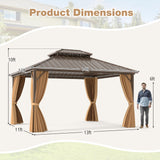 Tangkula 12x16 FT Hardtop Gazebo for Patio Garden Deck Lawn Backyard