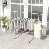 Tangkula Collapsible Clothes Drying Rack, 2-Level Folding Aluminum Drying Rack