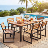 Tangkula Acacia Wood Patio Armchairs w/Heavy-Duty Metal Frame (2/3/4/6)