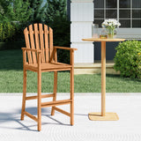 Tangkula Tall Adirondack Chair | Outdoor Acacia Wood Bar Stool with Back