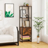 Tangkula 4-Tier Bookshelf with Drawer