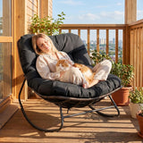 Tangkula Outdoor Papasan Rocking Chair for Patio