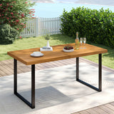 Tangkula 63" Acacia Wood Dining Table for 6 People