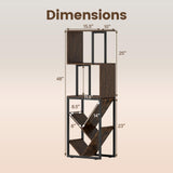 Tangkula 6-Tier Bookshelf Floor Standing S-Shaped Geometric Bookcase(1/2)