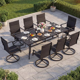 Tangkula 9 Piece Outdoor Dining Set 76” Rectangular Patio Table