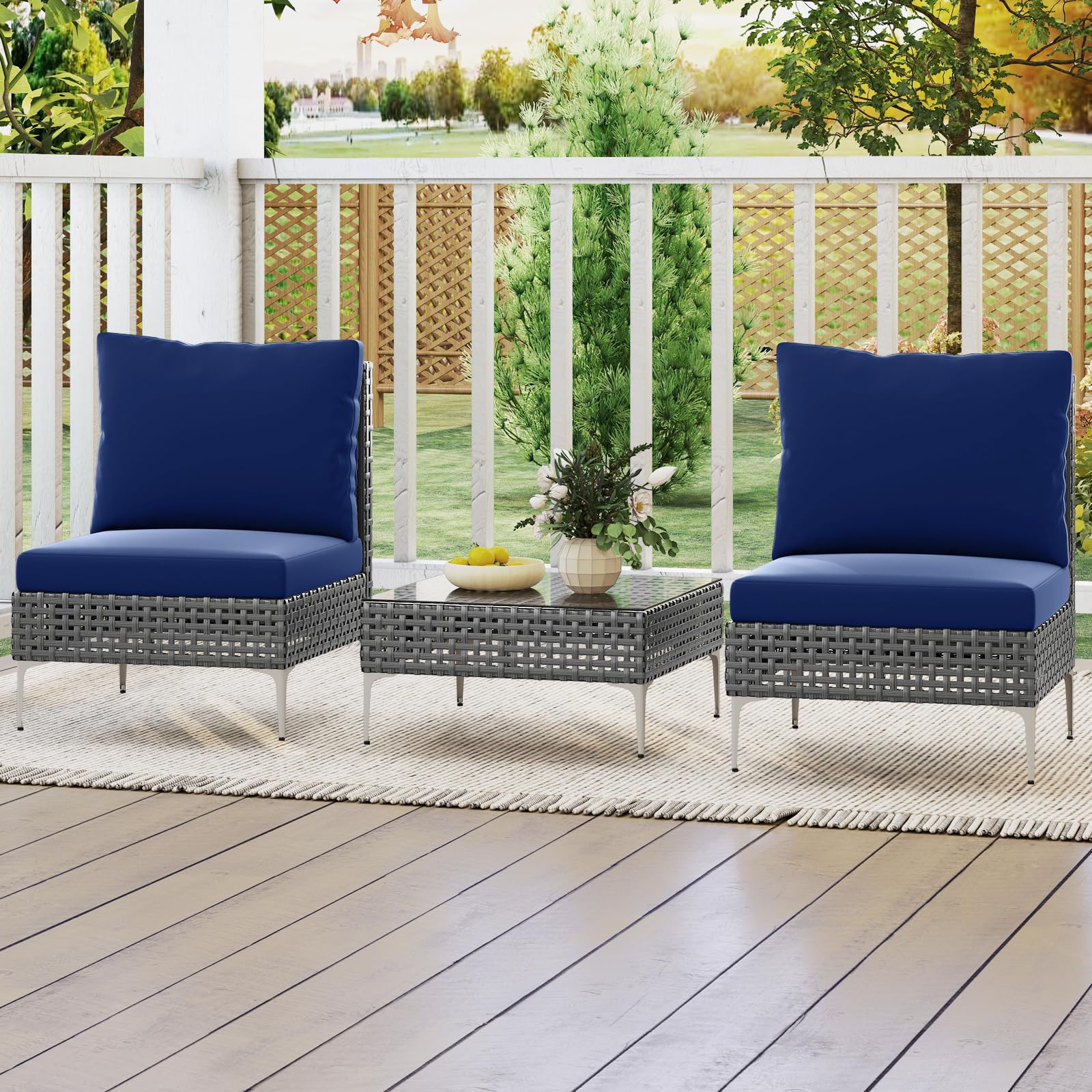 Tangkula 3 Pieces Patio Furniture Set
