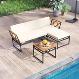 Tangkula 3 Pieces L-Shaped Outdoor Furniture Set