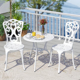 Tangkula Outdoor Cast Aluminum 3 Pieces Patio Bistro Set