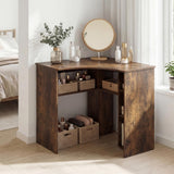 Tangkula 90-Degree Triangle Corner Desk with Charging Station & Open Storage Shelves