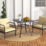 Tangkula 32-Inch Patio Dining Table for 4, Outdoor Dining Table w/Powder-Coated Metal Frame