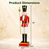 Tangkula 4 FT Christmas Nutcracker Figure with Scepter & Hat