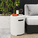 Tangkula Outdoor Propane Tank Cover Table, Patiojoy Wicker Hideaway Table for Gas Fire Pits