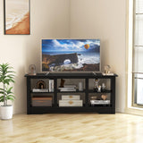Tangkula Farmhouse TV Stand for TVs up to 65 Inch, Media Entertainment Center w/6 Storage Shelves for Living Room
