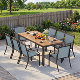 Tangkula 9 Pieces Patio Dining Set for 8 Outdoor Rectangular Patio Table