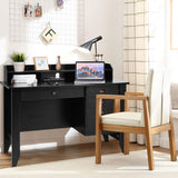 Tangkula 48" Computer Desk with 4 Storage Drawers & Hutch, Home Office Desk Vintage Desk