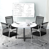Tangkula Stackable Conference Chairs Set of 4/8/12, Mid Back Office Guest Chairs with Mesh Fabric & Sled Base