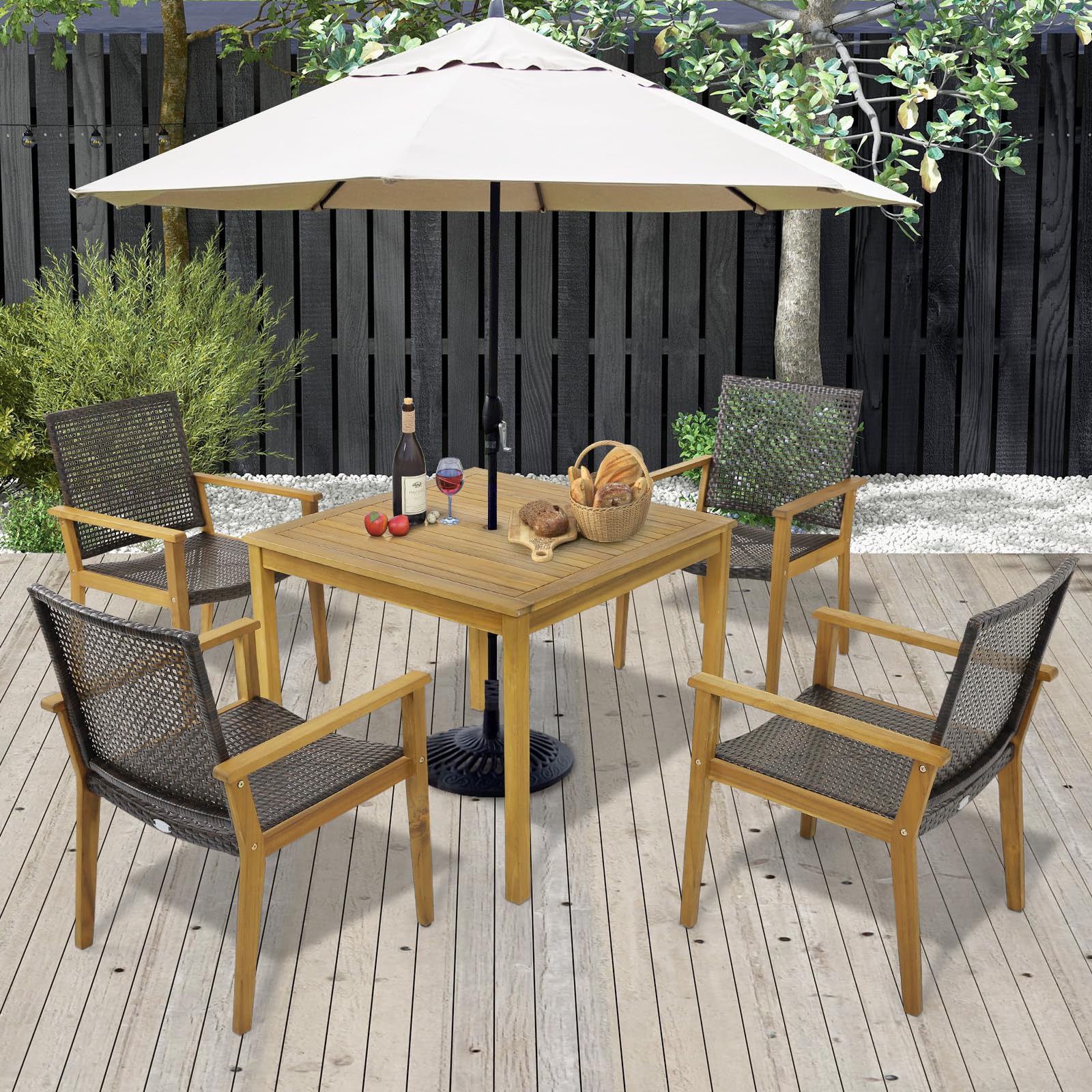 Patio Dining Chairs Set of 4 - Tangkula